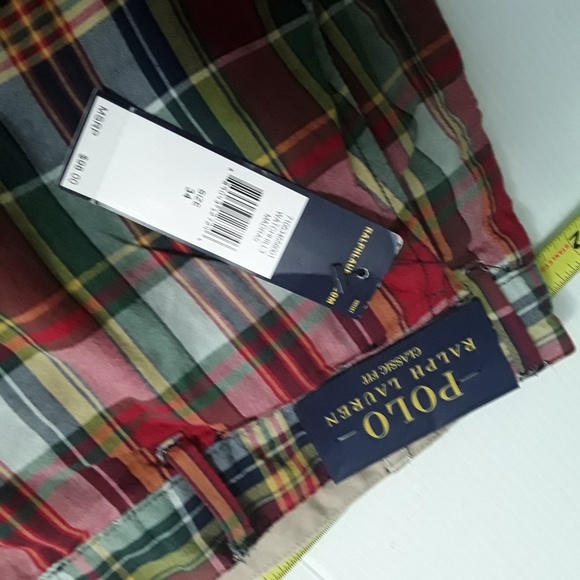 Ralph Lauren Reversible Plaid Khaki Shorts Sz 34 - Picture 6 of 6